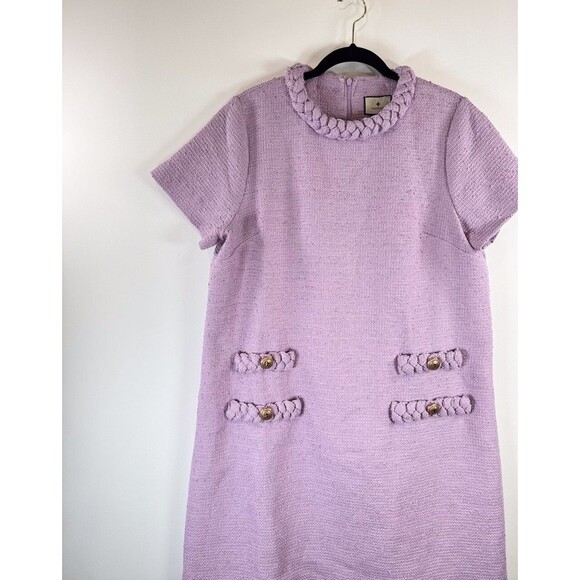 NWT Tuckernuck Womens Dress Lilac Tweed Jackie Mini Short Sleeve A Line Size XL - Picture 5 of 11